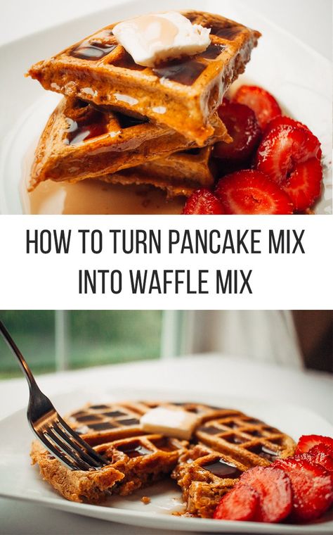 Pancake Mix Waffles, Waffle Mix Recipes, Pancake Mix Uses, Make Waffles, Pancake Mix Recipe, Brunch Foods, Pancake Mix Recipes, Waffle Maker Recipes, How To Make Waffles