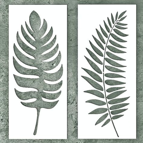 Amazon.com : Large Leaf Stencils for Painting (12x16 Inch) - Wall Stencils for Painting Large Pattern – Stencils for Painting on Walls, Furniture & Art –Scrapbooking Tropical Stencil Vinyl -Incl. Palm Leaf Stencil : Arts, Crafts & Sewing Palm Leaf Stencil, Tropical Stencil, Leaf Stencils, Painting On Walls, Paint Stencil, Large Wall Stencil, Translucent Material, Stencils For Wood Signs, Stencil Vinyl