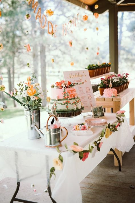 Wildflower Birthday Table Decor, Wildflower First Birthday Pictures, Wildflower Cookies First Birthday, Garden Themed First Birthday, Wildflower First Birthday Cake, Wildflower First Birthday Photoshoot, Garden Party Crafts, Bee First Birthday Party Girl, Whimsical Garden Birthday