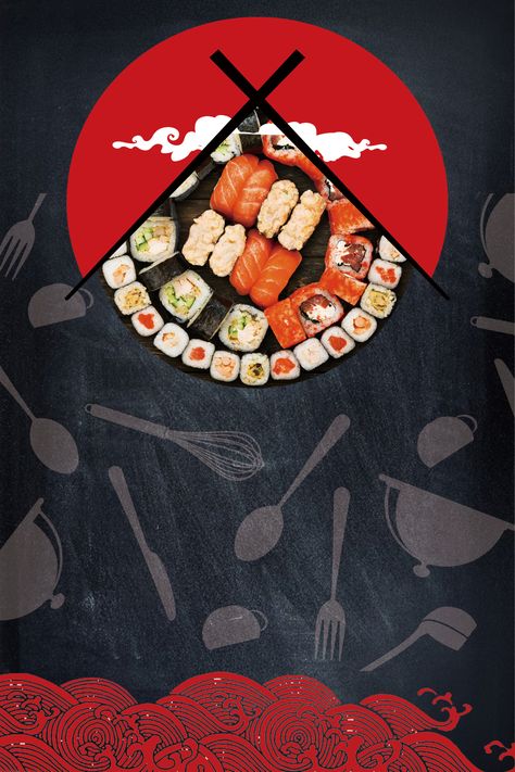 Sushi Poster Design, Sushi Poster, Rollup Design, Sushi Logo, Restaurant Background, Restaurant Website Design, Sushi Menu, Food Japanese, Restaurant Poster