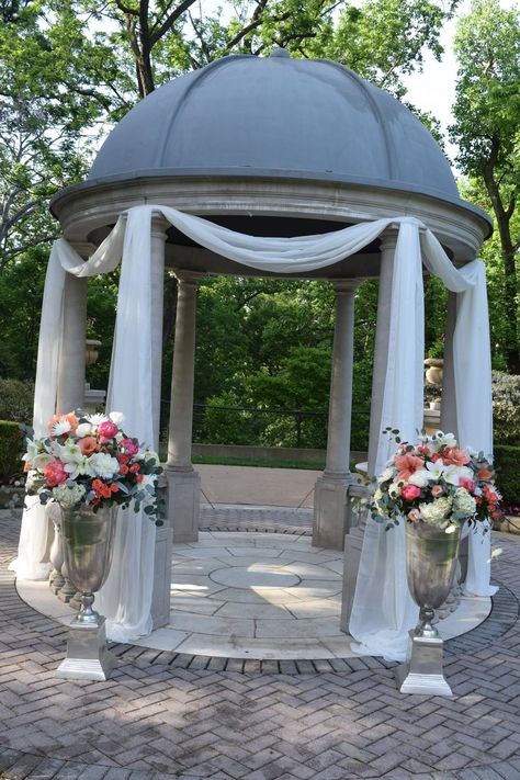 Gazebo Drapes, Altar Arrangements, Altar Arrangement, Classic White, Floral Decor, Wedding Ceremony, Gazebo, Florist, Floral