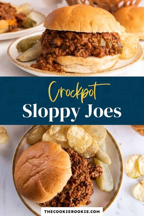 Crockpot Sloppy Joes - The Cookie Rookie® Crockpot Sloppy Joes, Crock Pot Sloppy Joes, Slow Cooker Sloppy Joes, A Southern Soul, Quick Family Meals, Joe Recipe, The Cookie Rookie, Cookie Rookie, Sloppy Joe