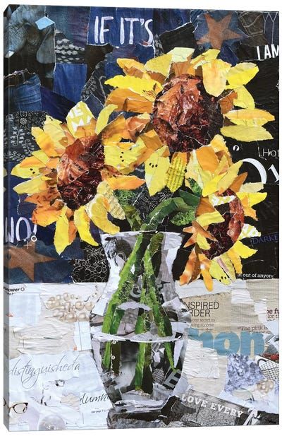 Sunflowers Canvas Artwork | iCanvas Paper Mosaic, Nature Collage, Collage Art Projects, Paper Collage Art, Magazine Collage, Collage Art Mixed Media, Collage Artwork, Collage Artists, Magazine Art