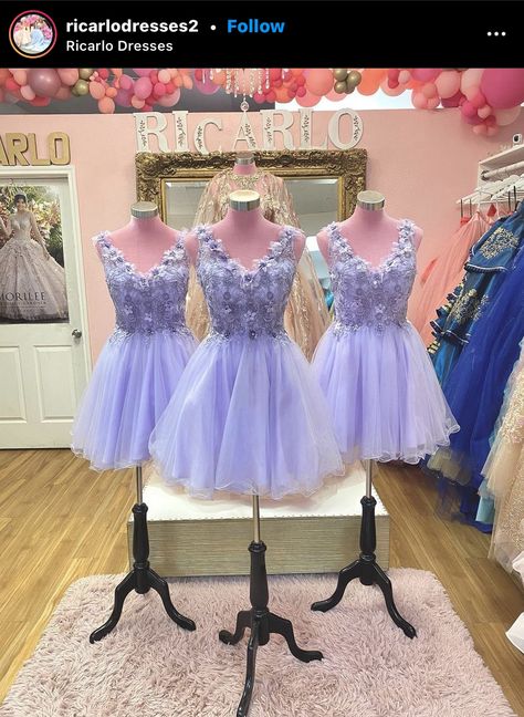 Lavender Quince Dama Dresses, Purple Suprise Dance Outfit, Lilac Dama Dresses, Tangled Sweet 16 Theme Dress, Quince Damas And Chambelanes, Damas And Chambelanes Outfits, Purple Butterfly Quinceanera Theme, Lilac Quinceanera Ideas, Lavender Quince Dress