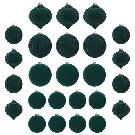 PRICES MAY VARY. Dark Green Christmas Ball Ornaments. Green is a color of nature. It goes well with red, gold, champagne to create a classic Christmas decor. It also matched with neutral colors for a chic and peaceful decor. Velvet Christmas balls in rich color to create a sophisticated and elegant look for you tree. Easy to hang with metal cap and loop. Silk string for hanging included. Shatterproof Christmas balls. Made of quality plastic. Great Christmas gift with gift packaging. Set of 25 As Green Ornament Tree, Green Theme Christmas Decor, Emerald Green Christmas Tree Decorations, Dark Green Christmas, Velvet Ornaments, Peaceful Decor, Purple Tutu Dress, Green Christmas Tree Decorations, Green Christmas Decorations