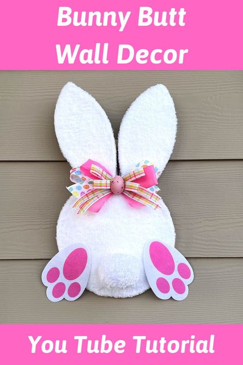 Easter Bunny Wreath Diy, Calming Crafts, Bunny Wreath Diy, Dollar Tree Easter Crafts, Whimsical Bunny, Diy Bunny, Easter Wall Decor, St Patricks Crafts, Easter Arts And Crafts