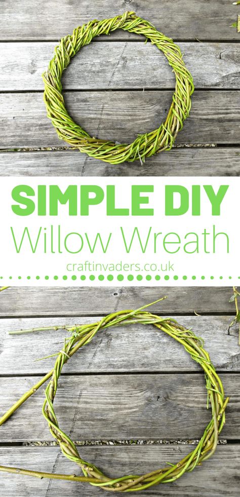 How to Weave a Simple Willow Wreath • Craft Invaders Willow Furniture, Willow Wreath, Weeping Willow Tree, Pagan Crafts, Christmas Wreaths Diy Easy, Willow Weaving, How To Weave, Christmas Decorations Garland, Diy Christmas Wreaths