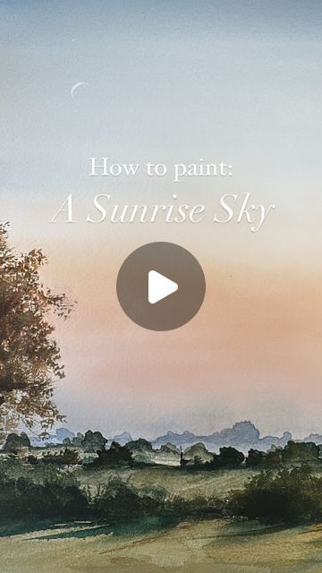 Sarah Cray on Instagram: "As I’ve been sharing sneak peeks of upcoming work, I’ve been getting a lot of messages asking how to paint a smooth sunrise sky using watercolor. So, I made you a little how-to video! Enjoy my friends and happy Monday 🤗" Watercolor Sunrise Tutorial, Sarah Cray Watercolor, Sunrise Watercolor Painting, Sky Watercolor Painting, Watercolor Landscape Tutorial, Sky Watercolor, Sunrise Painting, Watercolor Tutorials, March 25