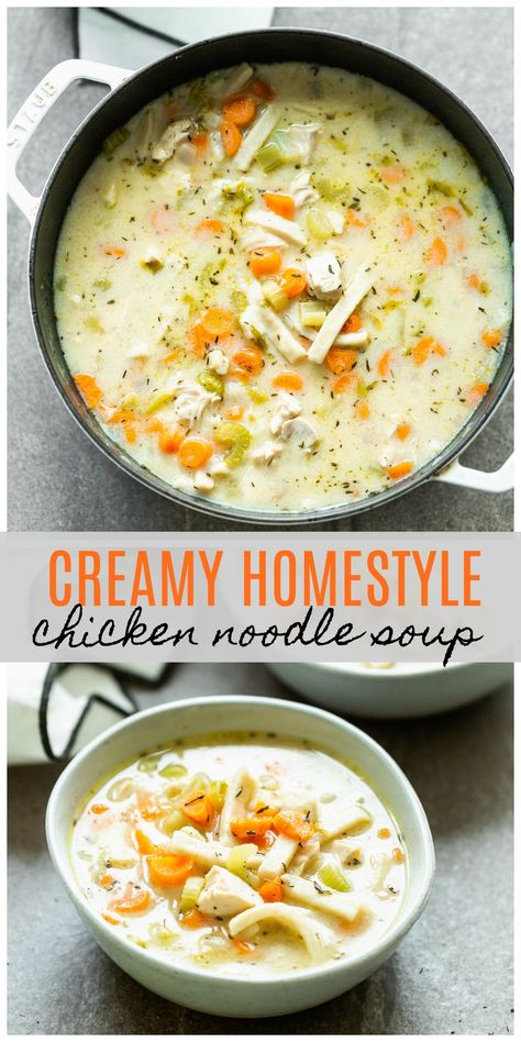 Autumn Food Ideas, Healthy Fall Recipes Dinner, Healthy Fall Dinner, Creamy Chicken Noodle, Creamy Chicken Noodle Soup, Chicken Noodle Soup Easy, Autumn Food, Fall Recipes Healthy, Fall Dinner Recipes