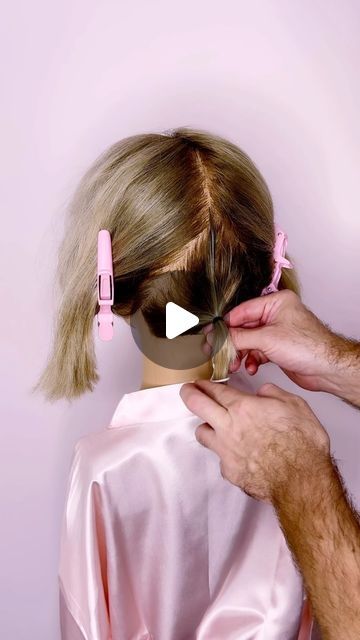 Joseph I'Anson on Instagram: "Are you looking for an up style to create on short Bob length hair? Then why not give this one a try?   L’IMAGE Mannequin - “DENISE” from @equip_the_creative use code Joseph10 at the checkout to get 10% off your order.   Styled using @colorwowhair   #hairvideos #hairvideo #hairup #updo #hairupdo #hairupdos #hairtutorial #hairtutorials #updotutorial #bridalhair #weddinghair #bridestyles #bridehair #hairdo #weddinghair #hairreels #reel #réel #reelit #hairart #hairartist #artist #hairideas #hairgoals #updostyles #shorthairupdo #shorthairstyles #shortupdo  @markleesonsalons @nextlevelhairstylists @hairbrained_official @limage_gmbh @hairtutorial4you @hairstyles_ideas__ @i.love.hairstyles @esteticamagazine @beyondtheponytail @ghdhairpro @ghdhair" Bob Hairstyles For Event, Short Hair Styles For A Wedding Guest, How To Put Up Shoulder Length Hair, Diy Short Hair Updo, Up Do Short Hair Wedding, Short Bob Updo Simple, Slicked Updo, Wedding Hair Bob Length, Updo On Wig