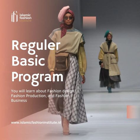 Discover the essence of modesty with our Reguler Basic Program at the Islamic Fashion Institute. Elevate your style while staying true to your values. Enroll now and unlock your potential in the world of Islamic fashion. Contact us on WhatsApp : +6289 7739 5630 +6285 7950 49915 #islamicfashioninstitute #sekolahfashion #modestfashion Enroll Now, Fashion Institute, Unlock Your Potential, Your Values, Islamic Fashion, Stay True, Be True To Yourself, Elevate Your Style, Business Fashion