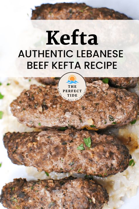 Baked Kefta With Tahini, Lebanese Kefta Recipe, Beef Kefta Recipe, Beef Kafta In Oven, Kufteh Recipe, Kefta Kabob Recipe, Kefta Meatballs, Keftedes Recipe, Beef Kefta