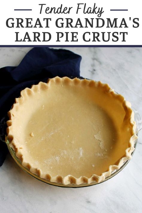 Great Grandma's Lard Pie Crust 13 Oil Pie Crust, Best Pie Crust Recipe, Double Pie Crust, Flaky Pie Crust Recipe, Pie Crust Recipe Easy, All Butter Pie Crust, Homemade Pie Crust Recipe, Easy Pie Crust, Pie Crust Recipe