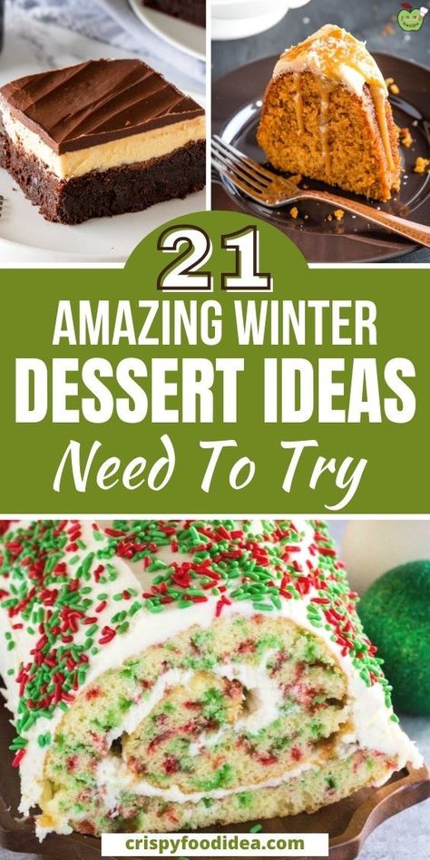 Here you get some amazing winter desserts that are best for holidays and any occasions. Winter Cakes Recipes, January Dessert Recipes, Winter Sweets Desserts, Easy Desserts For Company, Winter Birthday Desserts, Best Winter Dessert Recipes, Best Winter Desserts, Desserts For January, Light Winter Desserts