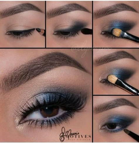 Blue Eye Makeup Pictures, Eye Makeup Steps, Bond Paper, Eye Makeup Designs, Makijaż Smokey Eye, Makeup Eye Looks, Blue Eyeshadow, Eye Makeup Tips, Blue Makeup