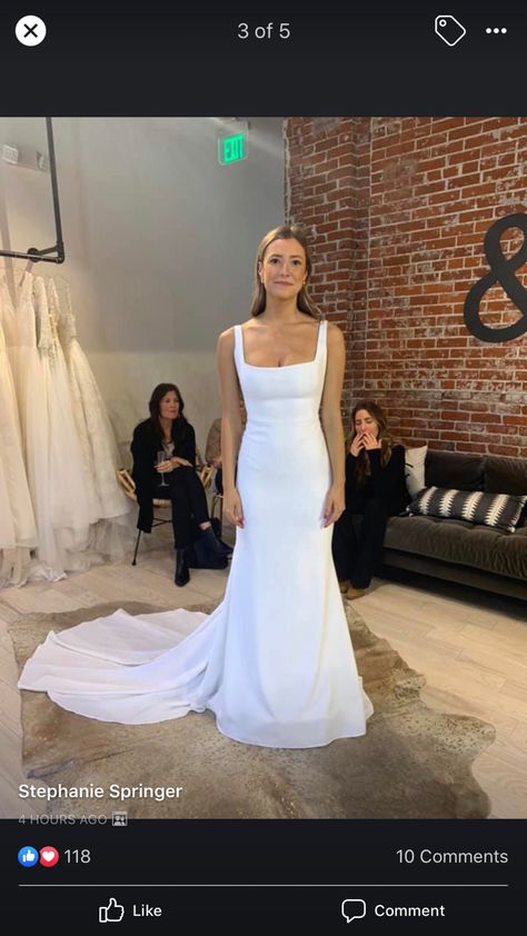 Square Neck Simple Wedding Dress, Clean And Timeless Wedding Dress, Timeless Fitted Wedding Dress, Plain Square Neck Wedding Dress, Simple Square Neck Wedding Dress, Square Neck Wedding Dress Hairstyle, Simple Square Neckline Wedding Dress, Square Neck Plain Wedding Dress, Plain Fitted Wedding Dress