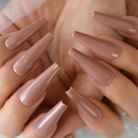 Ballerina Acrylic Nails, Fake Acrylic Nails, Long Press On Nails, Nagel Tips, Nail Type, Long Acrylic, Ballerina Nails, Nail Length, Nails Coffin