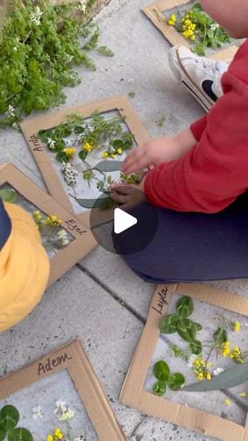 Nature frames and sticky collage boards.   Take your walks to the next level with these fun nature activities. Your children can experien... | Instagram Nature Walk Ideas Preschool, Nature Frames For Kids, Fall Garden Activities For Kids, Fall Nature School Activities, Outdoor Christmas Activities Eyfs, Land Based Learning Activities, Interesting Activities For Preschoolers, Nature Collage For Kids, Nature Walk Activities Kids