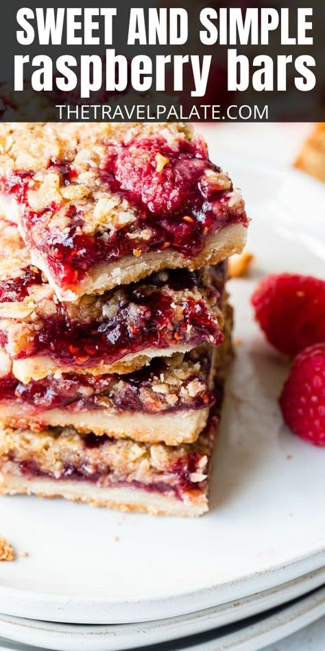 Fresh Raspberry Desserts, Raspberry Buckle, Raspberry Crumb Bars, Raspberry Crisp, Raspberry Crumble Bars, Alaska Food, Rhubarb Bars, Streusel Bars, Homemade Raspberry Jam