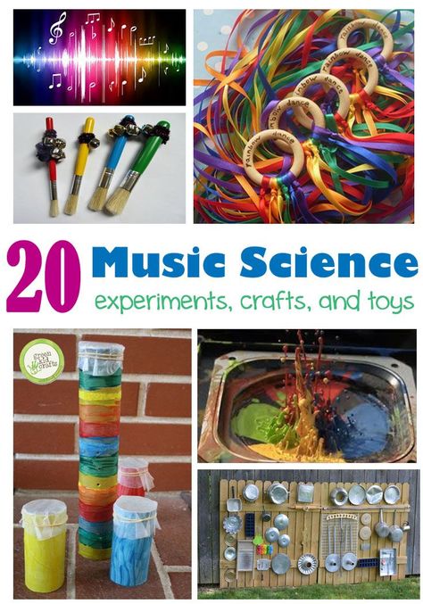 Learn more about the science of sound with these fun sound experiments and activities! Sound Experiments, Music Science, Homeschool Stem, Senses Preschool, Green Crafts For Kids, Sound Science, Homeschool Music, Music Making, Artists Studio