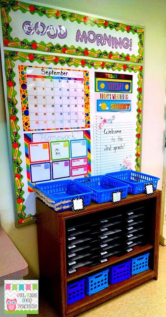 I love this setup and I like having a calendar so the kids know whats coming. Student Mailboxes, Teaching Organization, Classroom Layout, Classroom Organisation, 4th Grade Classroom, 3rd Grade Classroom, 2nd Grade Classroom, First Grade Classroom, Teacher Organization