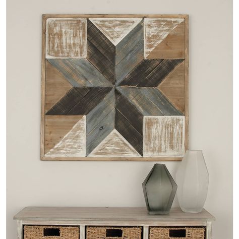 Geometric Star Pattern, Wooden Quilt, Quilt Board, Wood Quilt, Rustic Wood Wall Decor, Painted Barn Quilts, Wood Wall Art Diy, Wooden Wall Hanging, Barn Quilt Designs