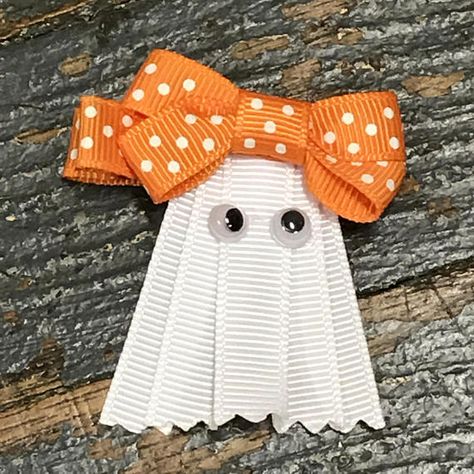 Hair Clip Ribbon Sculpture Headband Bow Holiday Halloween Clip Bangs Back, Bangs Back, Halloween Hair Bows, Bows Diy Ribbon, Ribbon Sculpture, Halloween Candy Corn, Halloween Crafts Decorations, Headband Bow, Halloween Ribbon