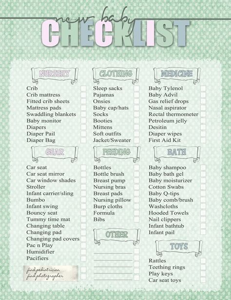 Free Printable: New Baby Checklist Baby Tylenol, Baby Shower Gift List, Shower Checklist, Baby Shopping List, New Baby Checklist, Baby Shower Checklist, Baby Checklist, Checklist Printable, Baby Sleep Sack