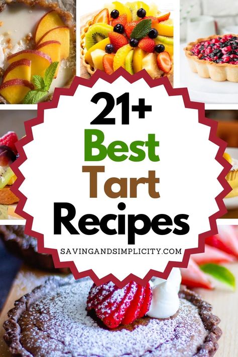 Craving something sweet?  21+ simple and easy tart recipes including a chocolate tart recipe you need to try.  Fruit tarts, vegan tarts & more. Easy pie crusts, tartlet recipes.  BBQ desserts, picnic treats, wedding cakes (tarts) and more.  Summer sweet treats perfect for family dinner. Thanksgiving Fruit Tart, Tart Recipes Easy, Desserts Picnic, Tartlet Recipes, Easy Tarts, Summer Sweet Treats, Tart Desserts, Picnic Treats, Salted Caramel Chocolate Tart