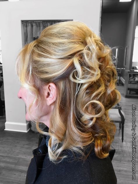 Mob Hair Styles Half Up, Mother Of The Bride Half Up Half Down, Half Up Half Down Mother Of Bride Hair, Half Updos For Medium Length Hair, Mother Of The Bride Hair Half Up, Mob Hair, Mother Of The Bride Hairdos, Bride Makeup Natural, Groom Hair