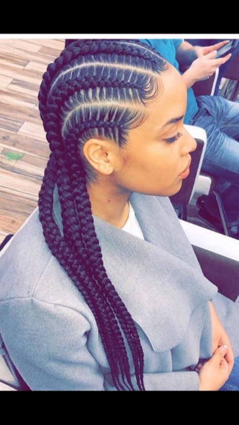 Cornrows And Twists, Goddess Braid Styles, Long Cornrows, Hairextensions Hairstyles, Feedin Braids, Cornrow Styles, New Natural Hairstyles, Unique Braids, Cornrows Styles