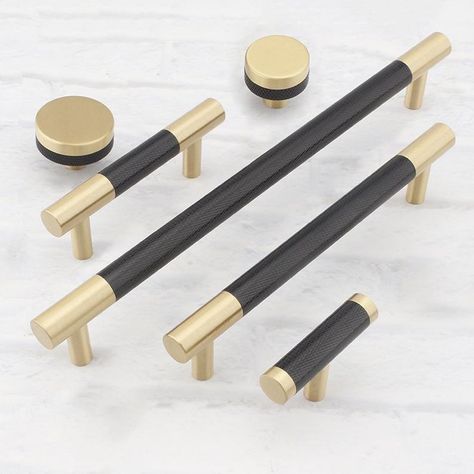 Extended Type Modern Brass Bar Pulls T Cabinet Door Knobs | Etsy Hardware Bedroom, Red Dresser, Brass Kitchen Hardware, Gold Cabinet Hardware, Gold Cabinet Pulls, Black Cabinet Hardware, Furniture Bar, Kitchen Cupboard Handles, Vintage Cupboard