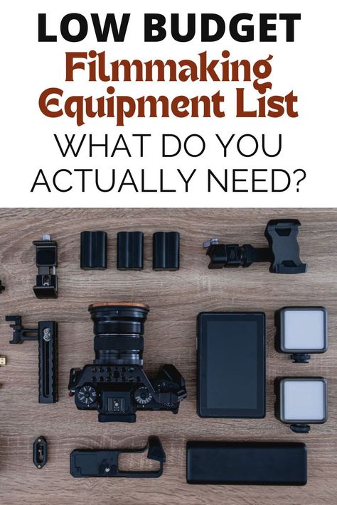 As a newbie filmmaker, you are going to need equipment. Films use audio and video like a painting uses paint and a canvas. Film is a visual and audio experience.    Here, I will list some of my favorite tools for low-budget filmmaking. I’ll also explain how these tools can be used in different filmmaking scenarios, as well as provide some sample packages to help get you started. Vlogging Equipment, Filmmaking Equipment, Indie Filmmaking, Film Equipment, Film Theory, Independent Filmmaking, Camera Batteries, Film Making, Battery Operated Lights