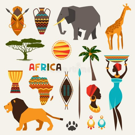 Africa Art Design, African Tattoo, Afrique Art, Procreate Ipad Art, Africa Do Sul, Summer Illustration, Silhouette Stencil, Pop Art Wallpaper, Africa Art