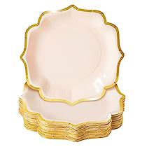 Gold Paper Plates, Paper Tea Cups, Pink And Gold Birthday Party, Pink Party Supplies, Gold Dessert, Disposable Plastic Plates, Neutrogena Makeup, Engagement Parties, Pink Party