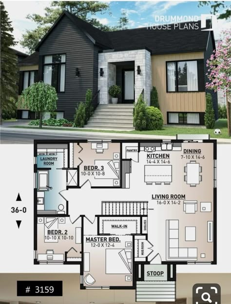 Floorplan 3 Bedrooms, House Layout Plans 1 Story, 3 Bedroom Scandinavian House, 3 Bedroom 1 Bathroom House Plans, 1400 Sq Ft House Plans 2 Story, Scandinavian House Layout, Scandinavian Style House Exterior, Scandinavian Style Exterior, Bloxburg House Ideas 1 Story Layout 3 Bedrooms