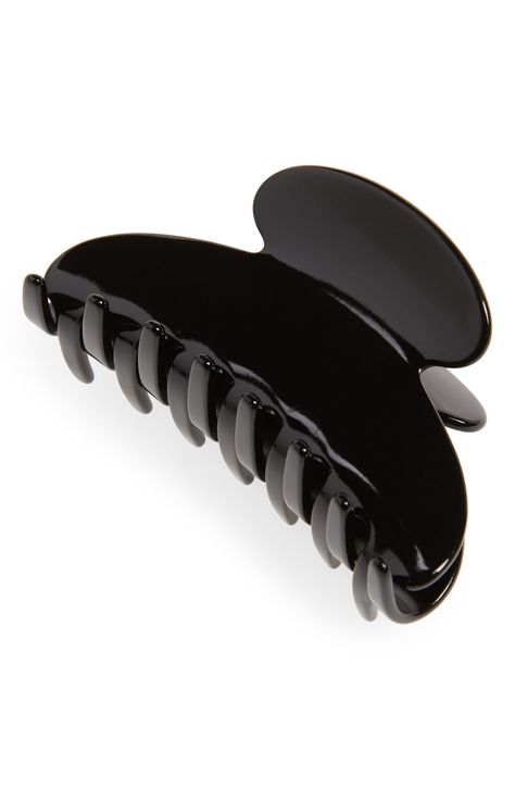 Marbled finish updates a chunky clip in classic colors. 2" x 3 1/2". Acetate. By France Luxe; made in France. | France Luxe 'Couture' Jaw Clip Clip Png, 2000s Accessories, Accessories Png, Jaw Clip, Black Hair Clips, Dr Shoes, One Bag, Claw Clip, Clip Ins