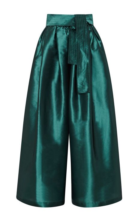 Taffeta Karate Pant by Tome - Moda Operandi Pants Patch, Karate Pants, African Pants, Patch Pants, Floral Trousers, High Waisted Wide Leg Pants, Pants Green, Pleated Trousers, Fashion Project