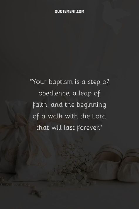 Here are the best baptism quotes I could find online to reflect on the essence and symbolism of this sacred ceremony. 

May they resonate in your soul, shaping your life with purpose and guiding you on your spiritual journey! Getting Baptized Quotes, Adult Baptism Quotes, Baptized Quotes, Baptism Quotes Christian, Baptized Quotes Baptisms, Baptism Bible Verses, Baptism Verses, Baptism Quotes, Just Because Quotes