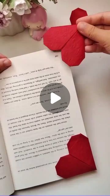 #osmcrafts on Instagram: "DIY heart shaped bookmark 🔖  . . . © - DM for credit or removal  . .  #foryou #explore #explorepage #wrapping  #diy #diycrafts #ribbon #gift #giftwrapping #craft #papercrafts  #reels  #craftvideos #feelitreelit #reelitfeelit" Heart Shaped Bookmarks Diy, Paper Bookmarks Heart, Easy Origami Heart Bookmark, Sticky Note Bookmarks Diy, Custom Bookmarks Diy, How To Make A Bookmark Out Of Paper, Book Mark Origami, Heart Bookmark Origami, Folded Bookmark