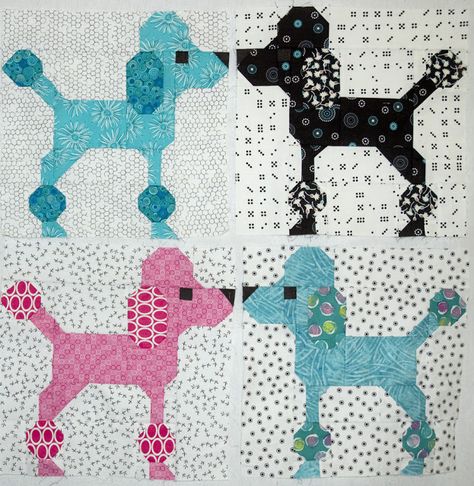 Poodle Party: Poodle Tutorial Part 2, Left-facing Poodle | The Objects of Design | Bloglovin’ Poodle Quilt, Party Poodle, Poodle Party, Quilt Animals, Quilt Instructions, Fox Quilt, Cat Quilt Patterns, Dog Quilts, Lori Holt