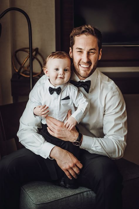 Real Wedding Inspiration | Wedding Photography | Must-Have Wedding Shots | Groom Shot | Baby Wedding Attire | Father & Son | Photographer: Ama by Aisha | Houston Wedding Bride And Nephew Pictures, Family Of Three Wedding Photos, Wedding Picture Bride And Groom, First Look With Son Wedding, Best Wedding Photos Poses Family, Groom With Son Pictures, Groom And Son Wedding Photos, Son In Wedding Ideas, Wedding Photo Ideas With Son