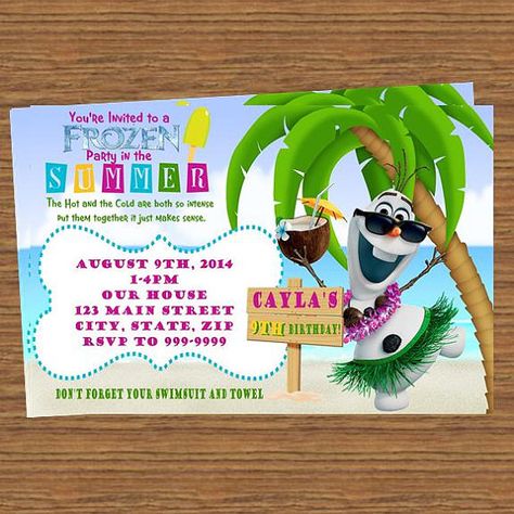 Summer Olaf party Invitations (12pk) Olaf Summer Party, Frozen Party Invitations, Olaf Summer, Olaf Party, Olaf Birthday, Frozen Invitations, Frozen Summer, Disney Frozen Party, Frozen Themed Birthday Party