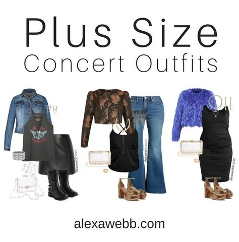 Plus Size Fall Concert Outfits - Part 2 - Alexa Webb Usher Concert Outfit Ideas Plus Size, Concert Outfit For Plus Size, Concert Outfit Ideas Curvy, Rock Concert Outfit Ideas Plus Size, Plus Size Rock Concert Outfit, Concert Outfits Plus Size, Plus Size Concert Outfit Ideas, Fall Concert Outfit, Concert Outfit Ideas Plus Size