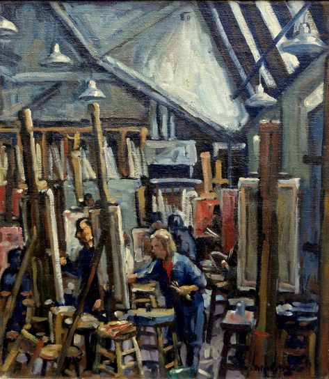 American Realist Oil Painting Morning Light Art Students Classroom Painting, Memory Drawing, Composition Painting, Fine Arts College, Large Oil Painting, Art Students, Studio Interior, Painting Still Life, Painting Class