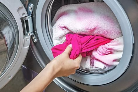 How to Remove Dye Transfer Stains From Clothes Clothes Detergent, Laundry Stain Remover, Washing Machine Repair, Pink Dye, Blue Dye, Red Stain, Pink Out, Fabric Labels, Soft Clothes