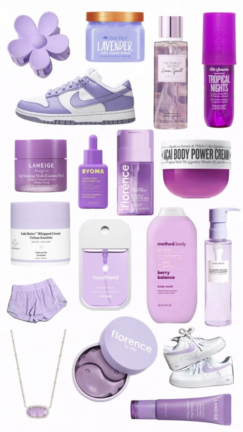 Purple Gift Basket, Preppy Birthday Gifts, I Love Purple, Girly Christmas Gifts, Preppy Gifts, School Bag Essentials, Cute Birthday Ideas, Sephora Skin Care, Lavender Aesthetic