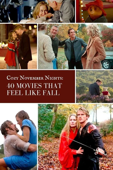 Favorite Movie Couples, Movies For November, Fall Disney Movies, Cozy Movies To Watch This Fall, Fall Vibe Movies, Movies That Feel Like Fall, Cozy Fall Movies List, Fall Hallmark Movies, November Movies List