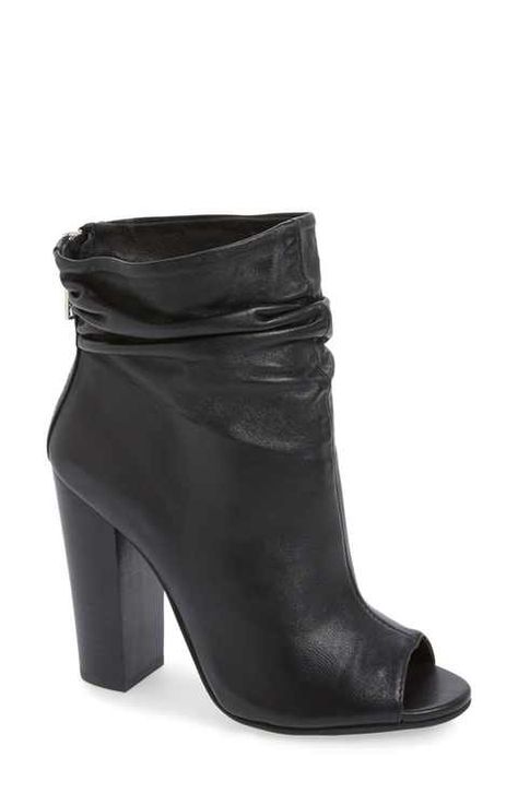 Wedding Dress Shoes Heels, Slouch Ankle Boots, Peep Toe Ankle Boots, Peep Toe Boots, Ankle Boots Dress, Womens Black Booties, Boots Chunky, Kristin Cavallari, Black Shoes Women