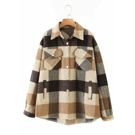 Causal Made Easy Classic Oversized Plaid Shacket-Women's Clothing-Z & Joxa Co. Plaid Winter Jacket, Plaid Jacket Women, Mode Mantel, Autumn Outwear, Checkered Blouse, Outwear Fashion, Long Coat Jacket, Winter Plaid, Plaid Shirts